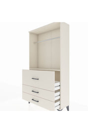 Arges Dolap Tek Raflı 3 Çekmeceli Tek Askılı 88x30x163 - S21M116V1A