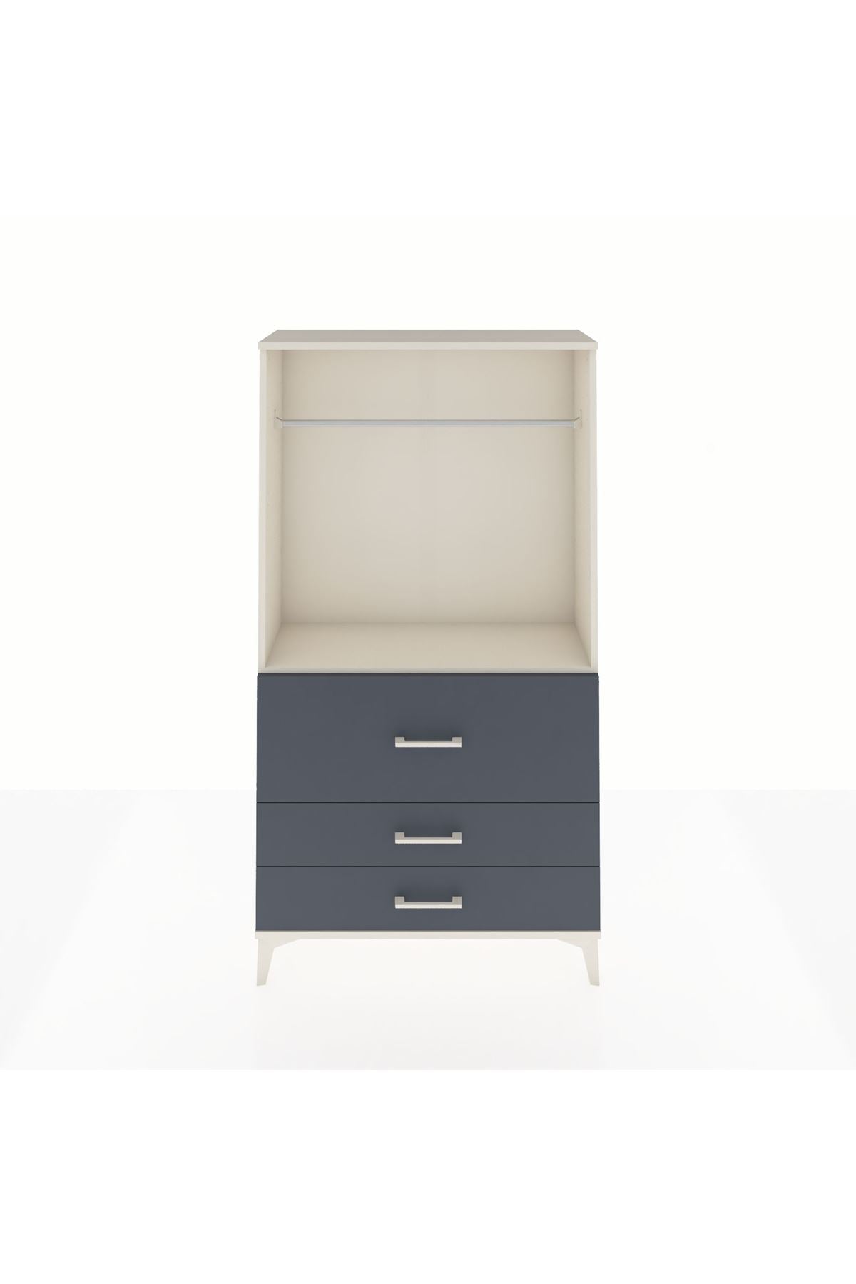 Arges Dolap Tek Raflı 3 Çekmeceli Tek Askılı 88x30x163 - S21M116V2A