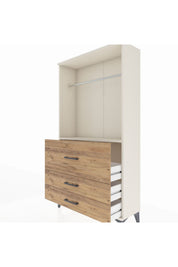 Arges Dolap Tek Raflı 3 Çekmeceli Tek Askılı 88x30x163 - S21M116V3A