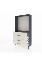 Arges Dolap Tek Raflı 3 Çekmeceli Tek Askılı 88x30x163 - S21M116V4A