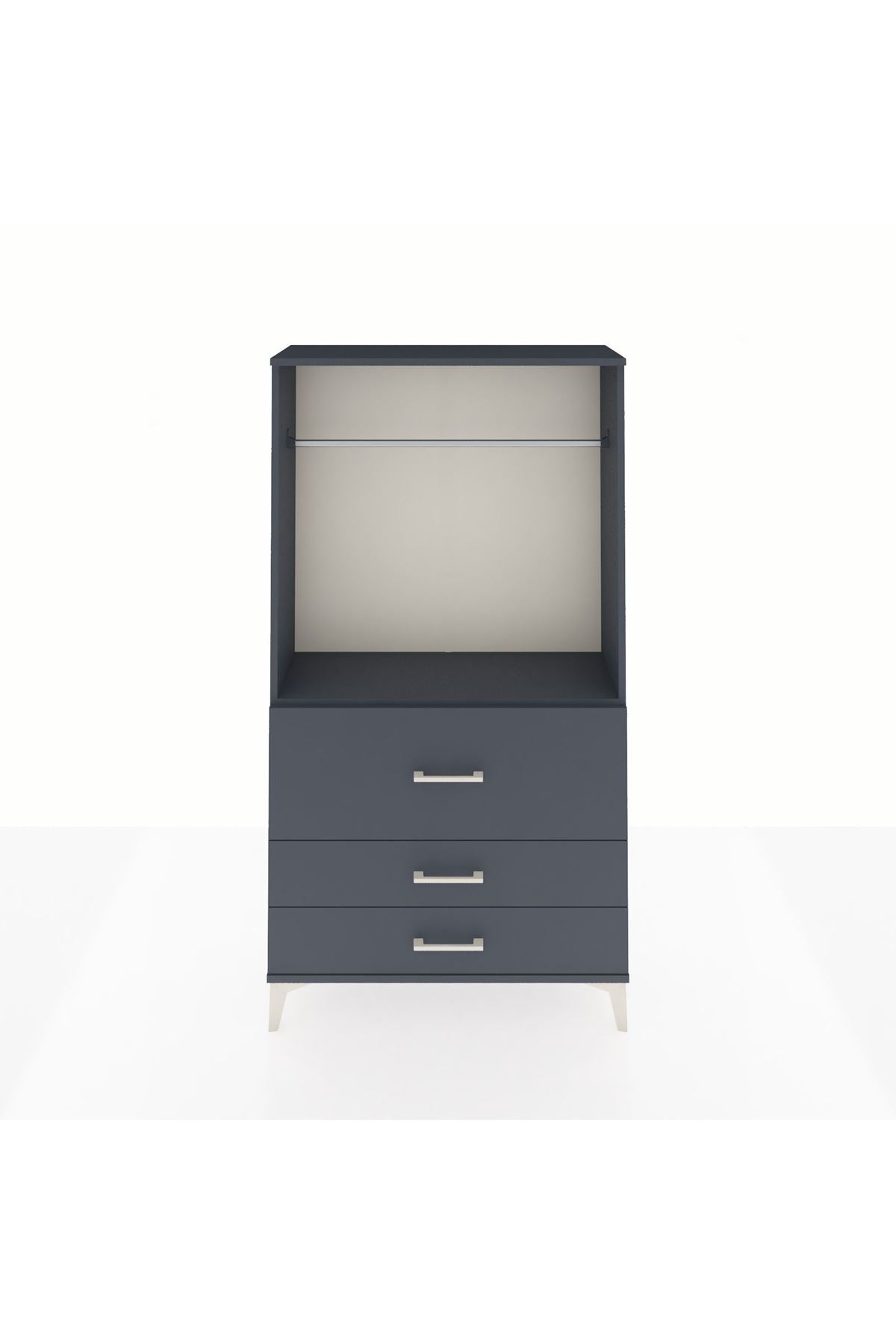 Arges Dolap Tek Raflı 3 Çekmeceli Tek Askılı 88x30x163 - S21M116V5A