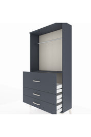 Arges Dolap Tek Raflı 3 Çekmeceli Tek Askılı 88x30x163 - S21M116V5A