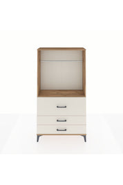 Arges Dolap Tek Raflı 3 Çekmeceli Tek Askılı 88x30x163 - S21M116V7A