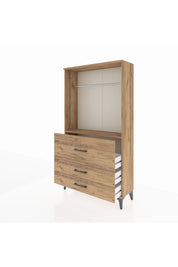 Arges Dolap Tek Raflı 3 Çekmeceli Tek Askılı 88x30x163 - S21M116V9A