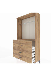 Arges Dolap Tek Raflı 3 Çekmeceli Tek Askılı 88x30x163 - S21M116V9A