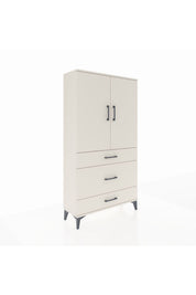 Arges Dolap Tek Raflı 3 Çekmeceli Tek Askılı 88x30x163 - S21M117V1A