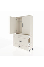 Arges Dolap Tek Raflı 3 Çekmeceli Tek Askılı 88x30x163 - S21M117V1A