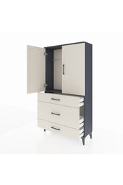 Arges Dolap Tek Raflı 3 Çekmeceli Tek Askılı 88x30x163 - S21M117V4A