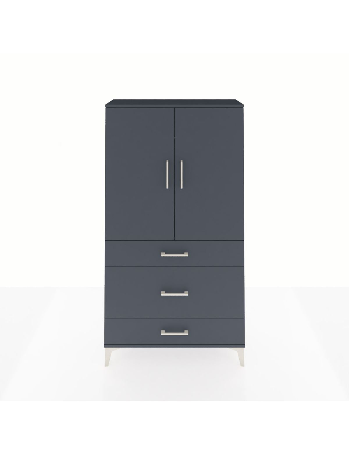 Arges Dolap Tek Raflı 3 Çekmeceli Tek Askılı 88x30x163 - S21M117V5A
