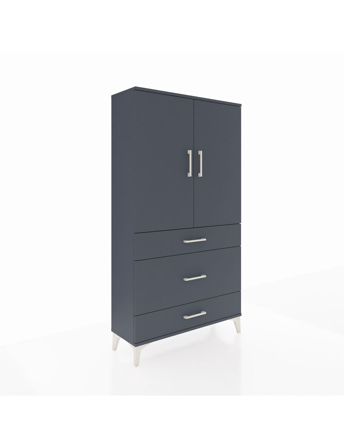 Arges Dolap Tek Raflı 3 Çekmeceli Tek Askılı 88x30x163 - S21M117V5A