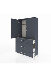 Arges Dolap Tek Raflı 3 Çekmeceli Tek Askılı 88x30x163 - S21M117V5A