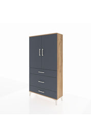 Arges Dolap Tek Raflı 3 Çekmeceli Tek Askılı 88x30x163 - S21M117V8A