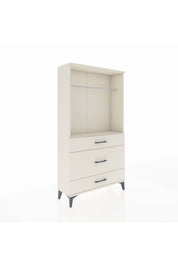 Arges Dolap Tek Raflı 3 Çekmeceli Tek Askılı 88x30x163 - S21M118V1A