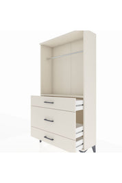 Arges Dolap Tek Raflı 3 Çekmeceli Tek Askılı 88x30x163 - S21M118V1A