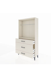 Arges Dolap Tek Raflı 3 Çekmeceli Tek Askılı 88x30x163 - S21M118V1A