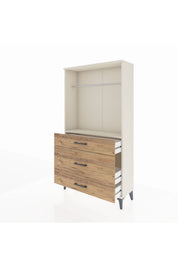 Arges Dolap Tek Raflı 3 Çekmeceli Tek Askılı 88x30x163 - S21M118V3A