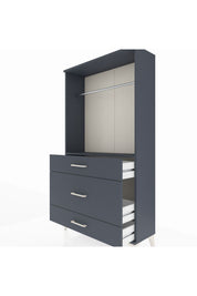 Arges Dolap Tek Raflı 3 Çekmeceli Tek Askılı 88x30x163 - S21M118V5A
