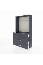 Arges Dolap Tek Raflı 3 Çekmeceli Tek Askılı 88x30x163 - S21M118V5A