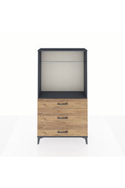 Arges Dolap Tek Raflı 3 Çekmeceli Tek Askılı 88x30x163 - S21M118V6A