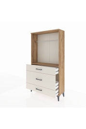 Arges Dolap Tek Raflı 3 Çekmeceli Tek Askılı 88x30x163 - S21M118V7A