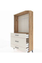 Arges Dolap Tek Raflı 3 Çekmeceli Tek Askılı 88x30x163 - S21M118V7A