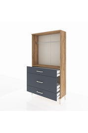 Arges Dolap Tek Raflı 3 Çekmeceli Tek Askılı 88x30x163 - S21M118V8A