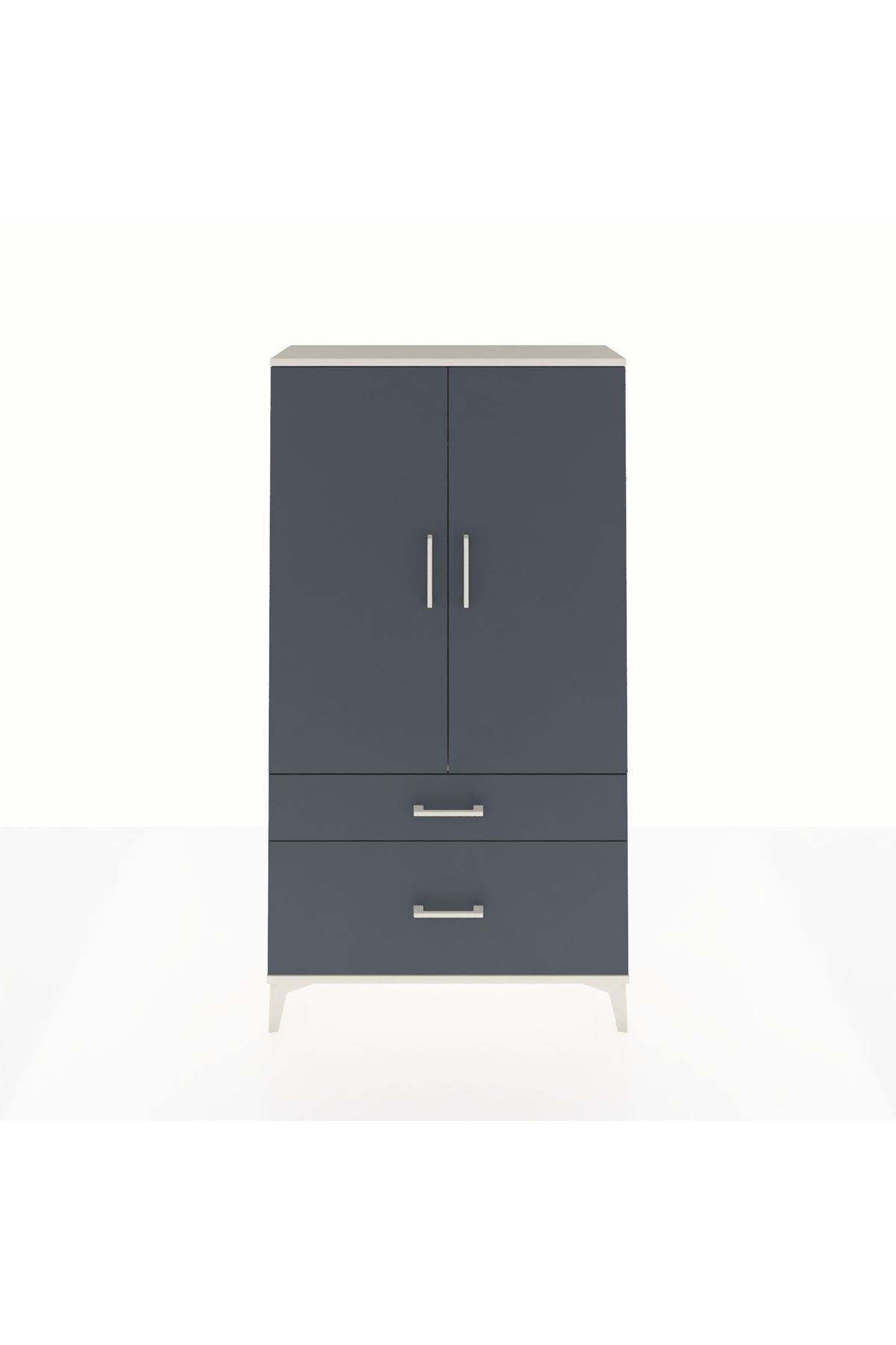 Arges Dolap Tek Raflı 2 Çekmeceli Tek Askılı 88x30x163 - S21M119V2A