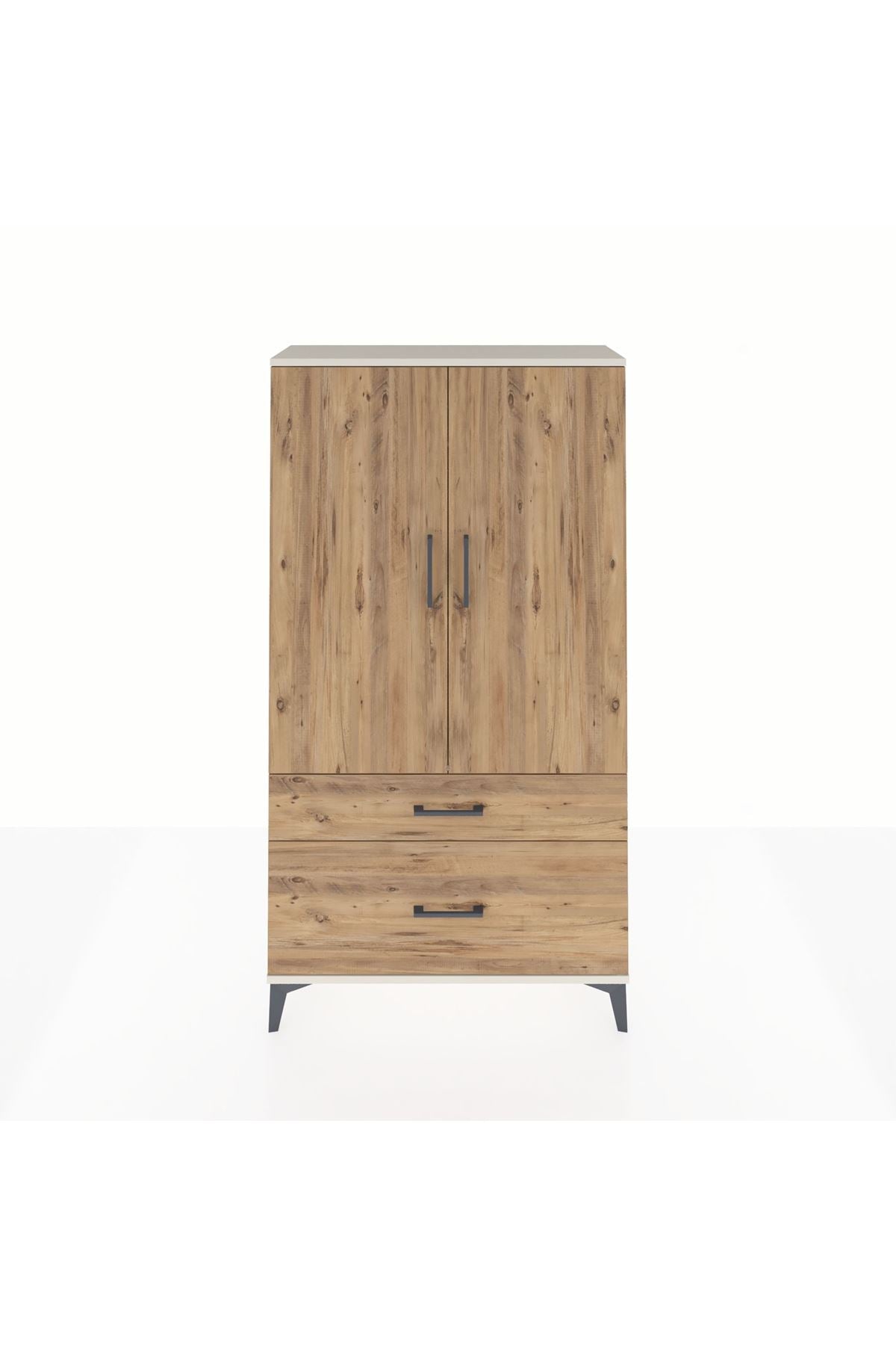 Arges Dolap Tek Raflı 2 Çekmeceli Tek Askılı 88x30x163 - S21M119V3A