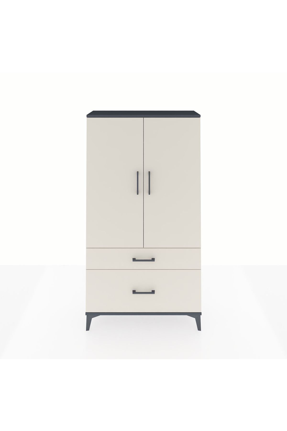 Arges Dolap Tek Raflı 2 Çekmeceli Tek Askılı 88x30x163 - S21M119V4A