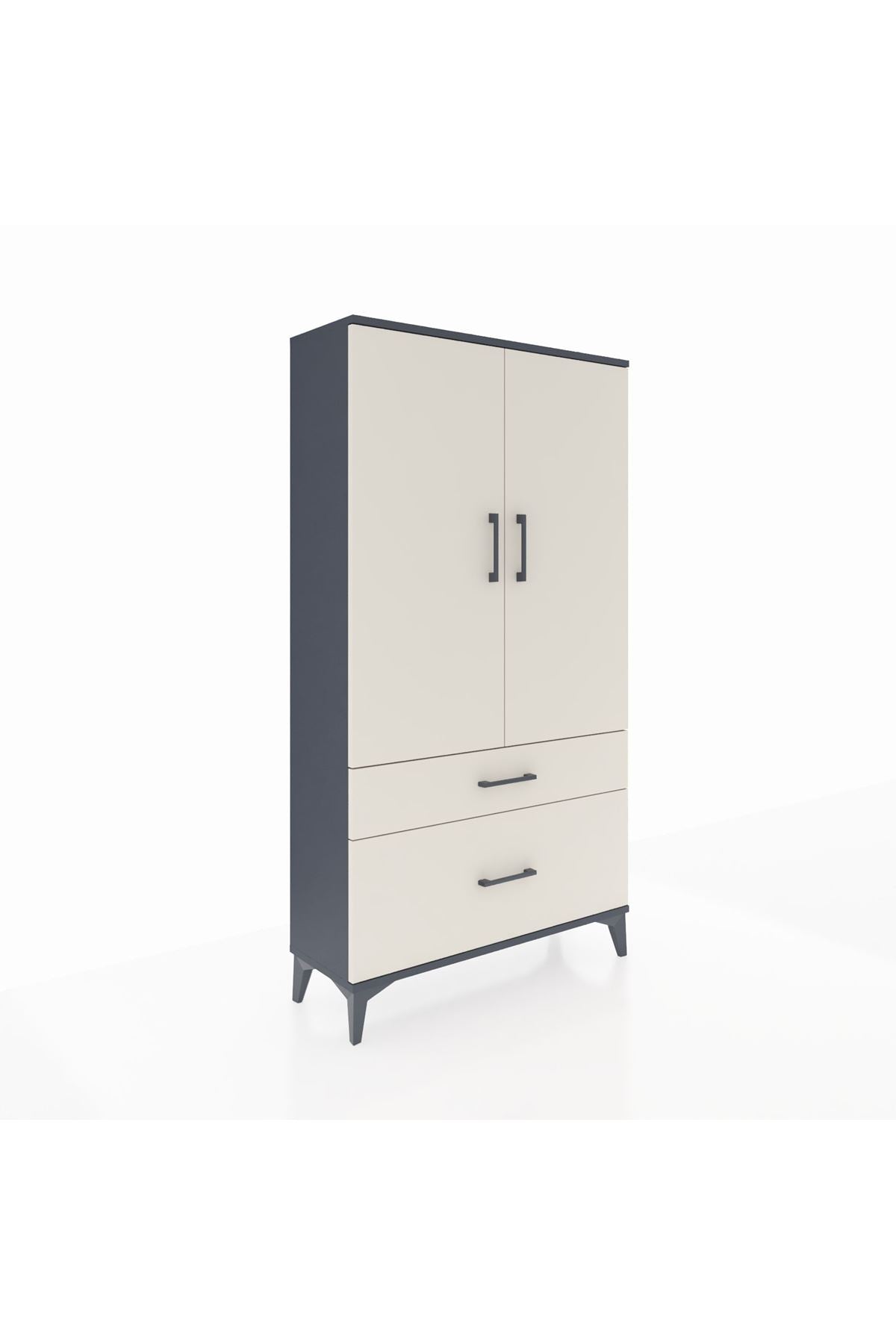Arges Dolap Tek Raflı 2 Çekmeceli Tek Askılı 88x30x163 - S21M119V4A