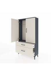 Arges Dolap Tek Raflı 2 Çekmeceli Tek Askılı 88x30x163 - S21M119V4A