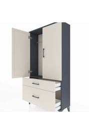 Arges Dolap Tek Raflı 2 Çekmeceli Tek Askılı 88x30x163 - S21M119V4A