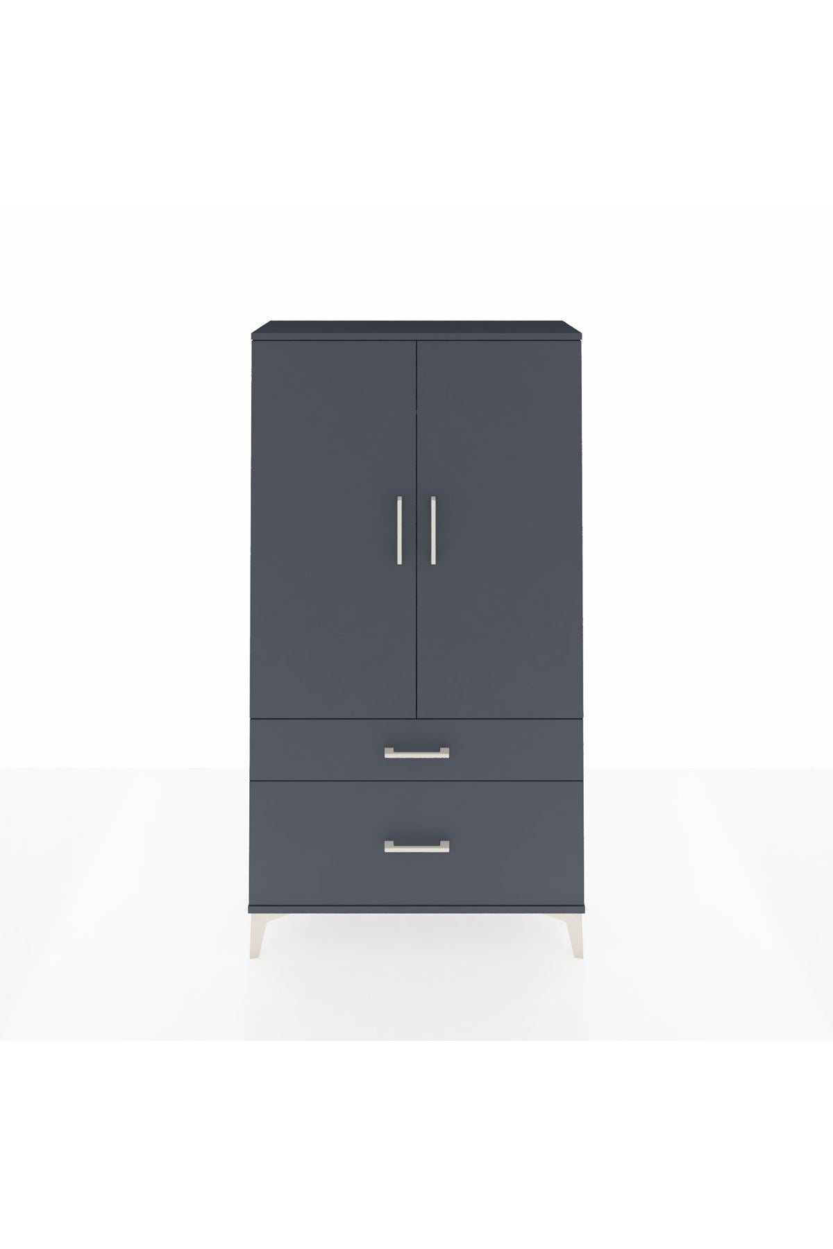 Arges Dolap Tek Raflı 2 Çekmeceli Tek Askılı 88x30x163 - S21M119V5A