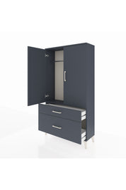 Arges Dolap Tek Raflı 2 Çekmeceli Tek Askılı 88x30x163 - S21M119V5A