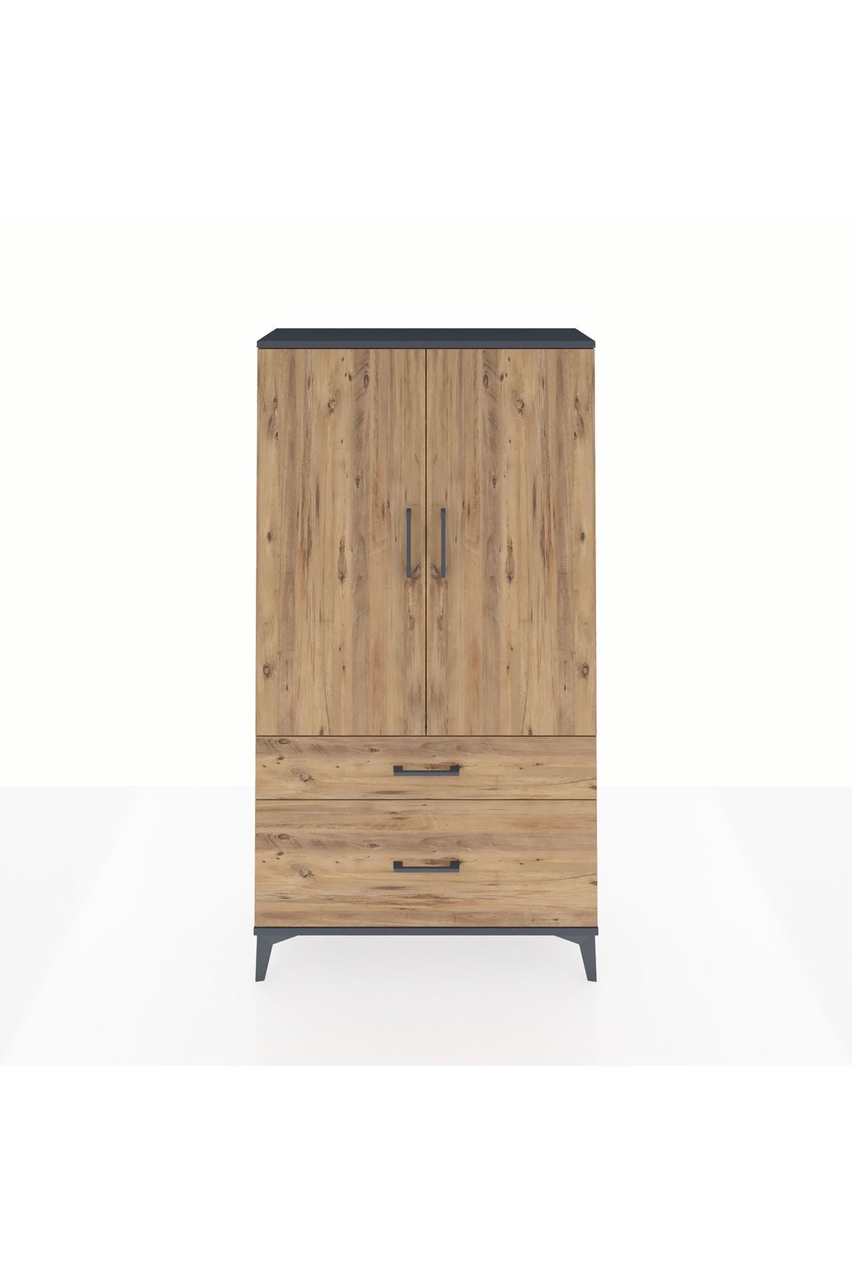 Arges Dolap Tek Raflı 2 Çekmeceli Tek Askılı 88x30x163 - S21M119V6A