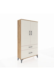 Arges Dolap Tek Raflı 2 Çekmeceli Tek Askılı 88x30x163 - S21M119V7A