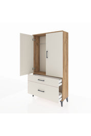 Arges Dolap Tek Raflı 2 Çekmeceli Tek Askılı 88x30x163 - S21M119V7A