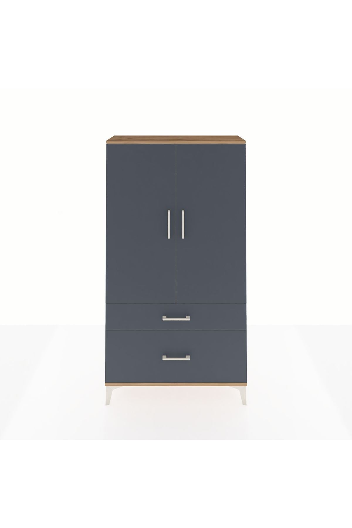 Arges Dolap Tek Raflı 2 Çekmeceli Tek Askılı 88x30x163 - S21M119V8A