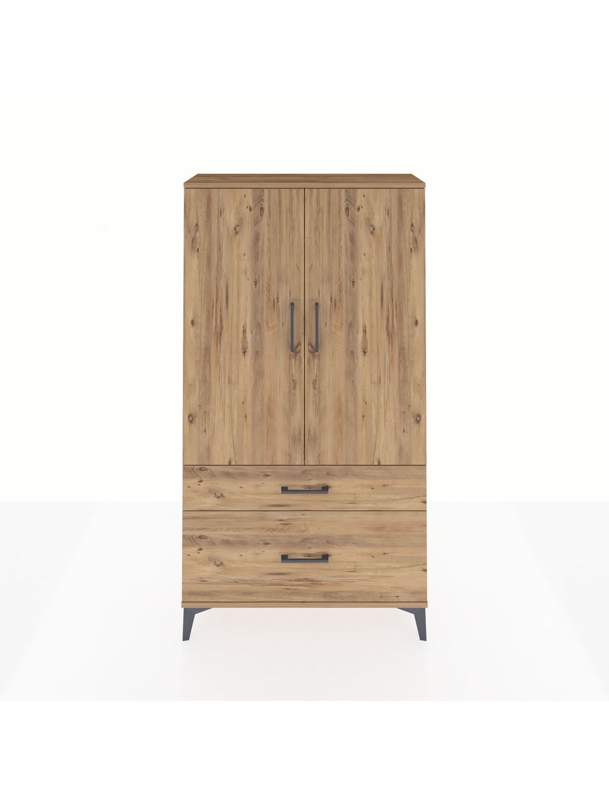 Arges Dolap Tek Raflı 2 Çekmeceli Tek Askılı 88x30x163 - S21M119V9A