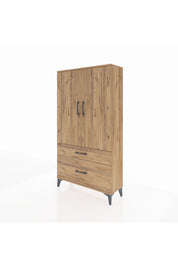 Arges Dolap Tek Raflı 2 Çekmeceli Tek Askılı 88x30x163 - S21M119V9A