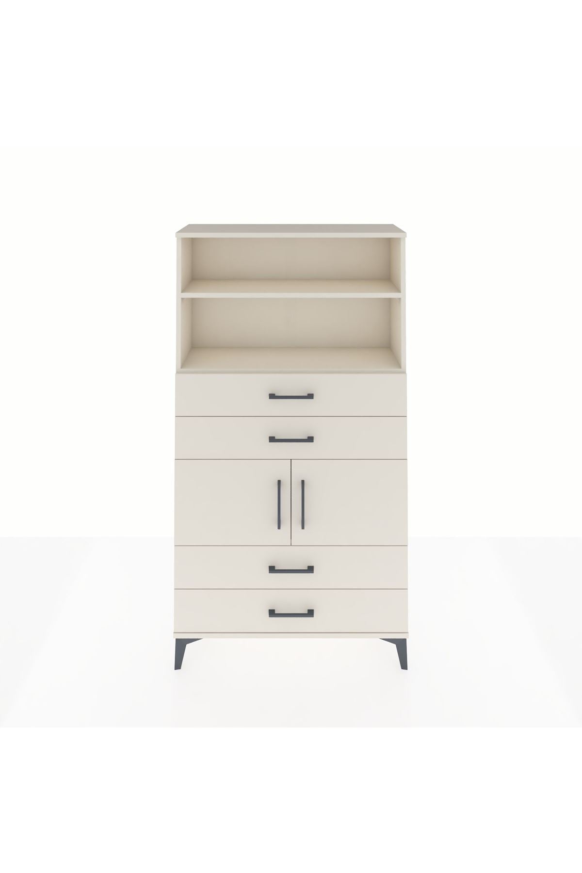 Arges Dolap 3 Raflı 4 Çekmeceli 2 Kapaklı 88x30x163 - S21M120V1A