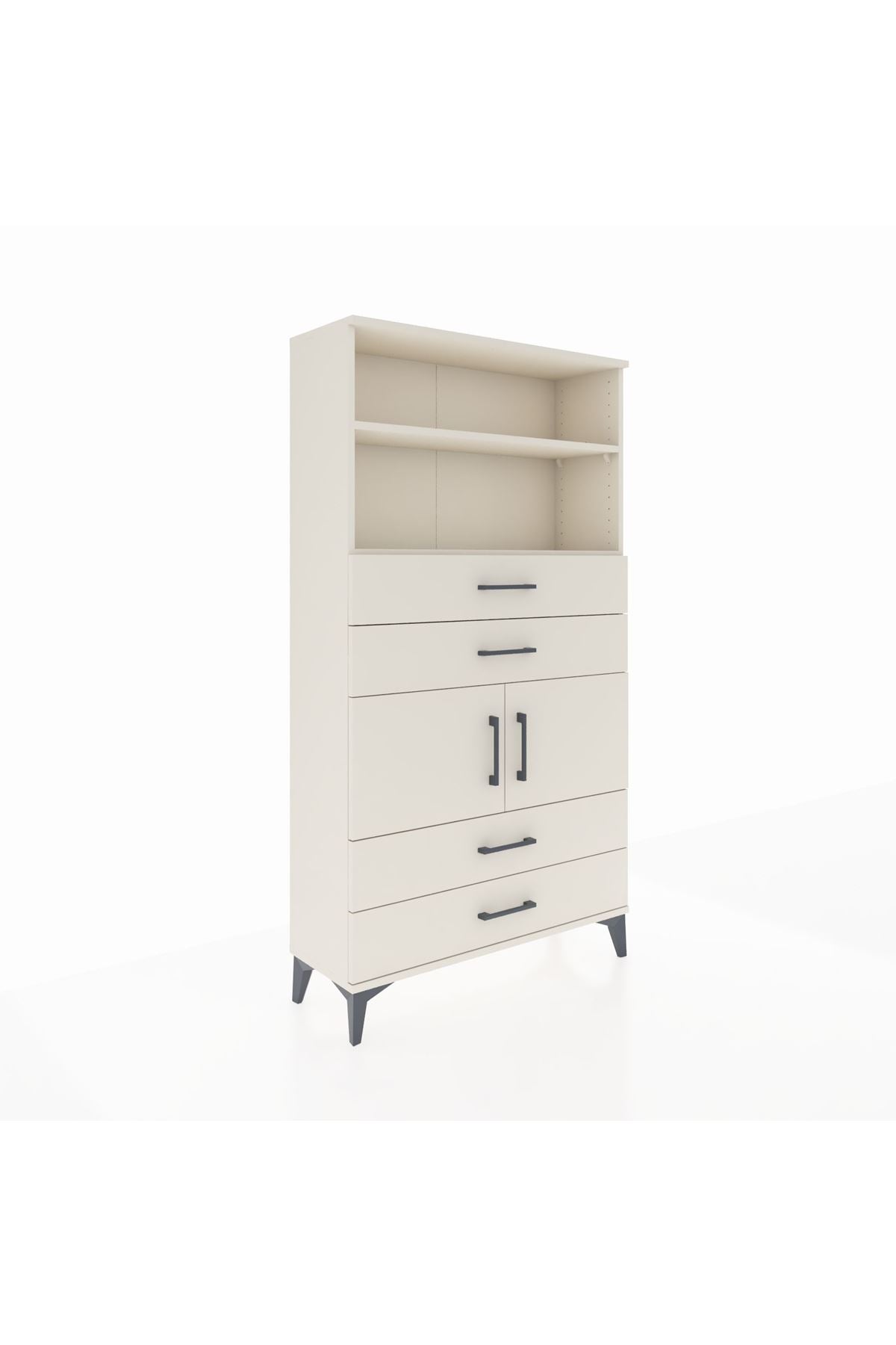 Arges Dolap 3 Raflı 4 Çekmeceli 2 Kapaklı 88x30x163 - S21M120V1A