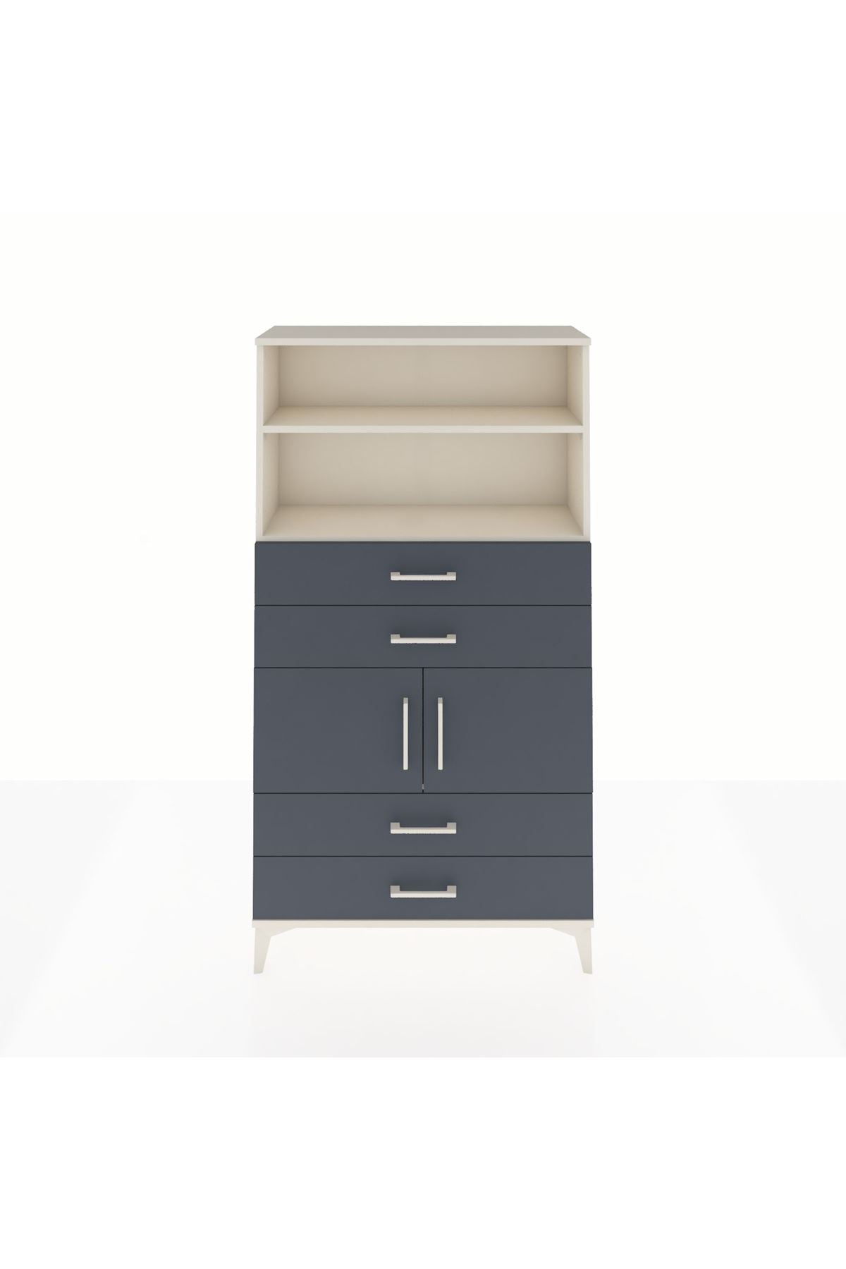 Arges Dolap 3 Raflı 4 Çekmeceli 2 Kapaklı 88x30x163 - S21M120V2A