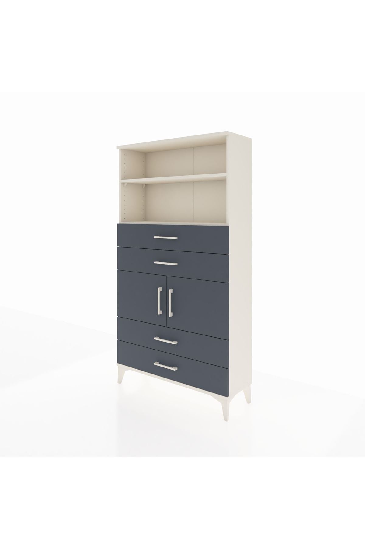 Arges Dolap 3 Raflı 4 Çekmeceli 2 Kapaklı 88x30x163 - S21M120V2A