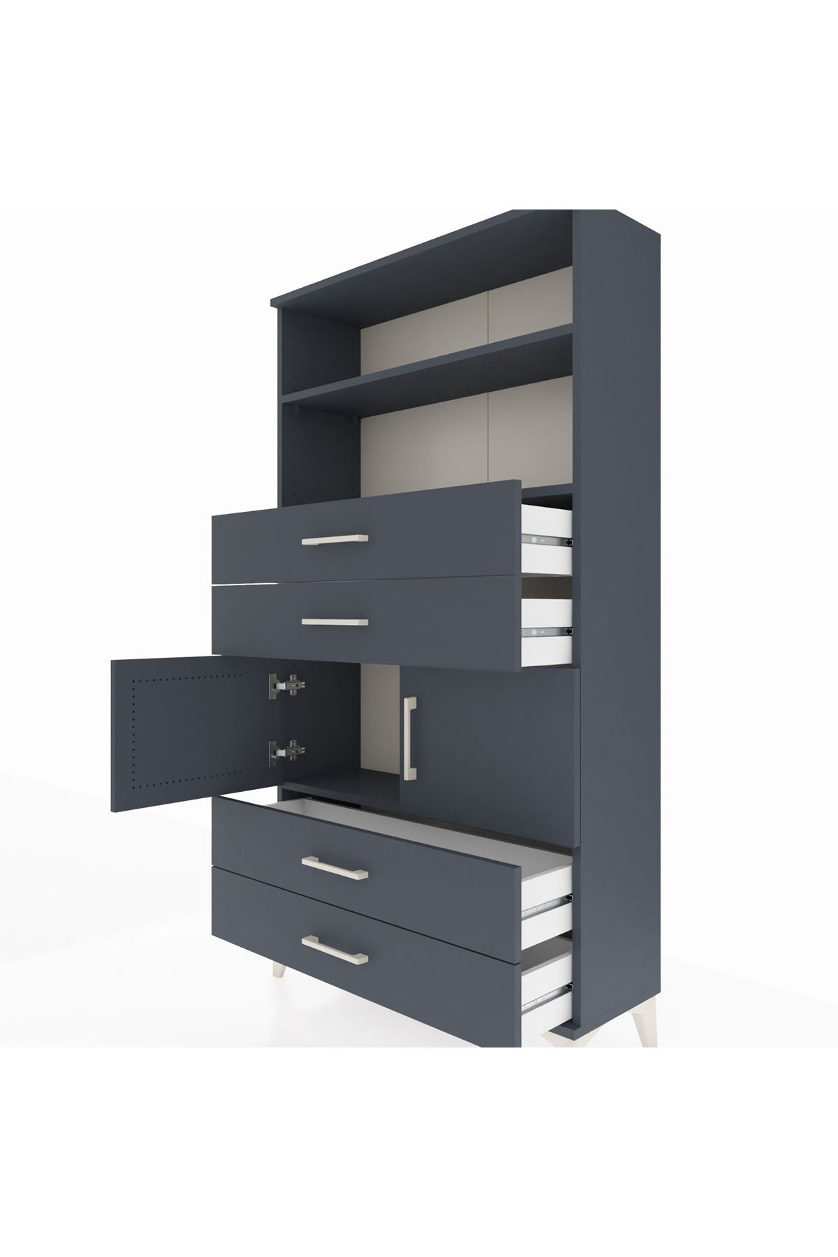 Arges Dolap 3 Raflı 4 Çekmeceli 2 Kapaklı 88x30x163 - S21M120V5A