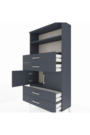 Arges Dolap 3 Raflı 4 Çekmeceli 2 Kapaklı 88x30x163 - S21M120V5A