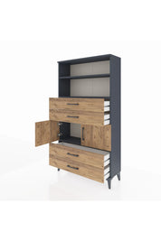 Arges Dolap 3 Raflı 4 Çekmeceli 2 Kapaklı 88x30x163 - S21M120V6A