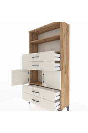 Arges Dolap 3 Raflı 4 Çekmeceli 2 Kapaklı 88x30x163 - S21M120V7A