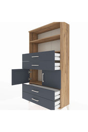 Arges Dolap 3 Raflı 4 Çekmeceli 2 Kapaklı 88x30x163 - S21M120V8A