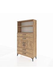 Arges Dolap 3 Raflı 4 Çekmeceli 2 Kapaklı 88x30x163 - S21M120V9A